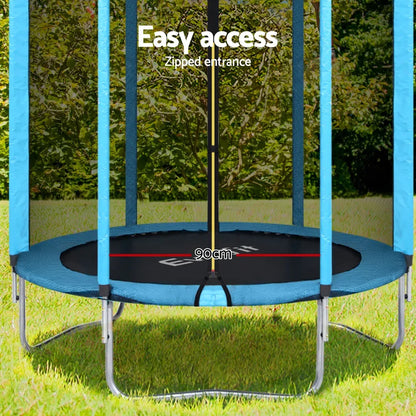 Everfit Trampoline 6FT Kids Trampolines Safety Net Pad Round Blue - Mekamart Australia