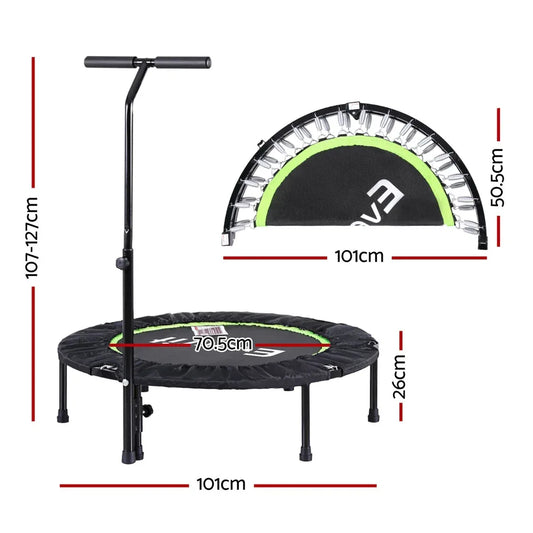 Everfit 40inch Fitness Foldable Trampoline Jumping Rebounder Home Gym Handrail - Mekamart Australia