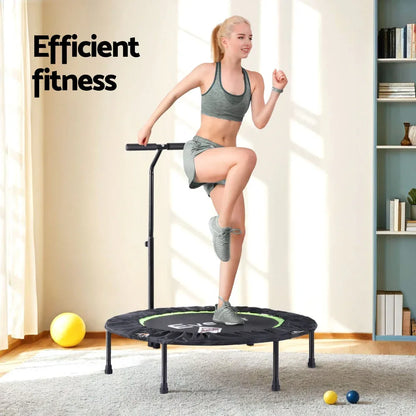 Everfit 40inch Fitness Foldable Trampoline Jumping Rebounder Home Gym Handrail - Mekamart Australia