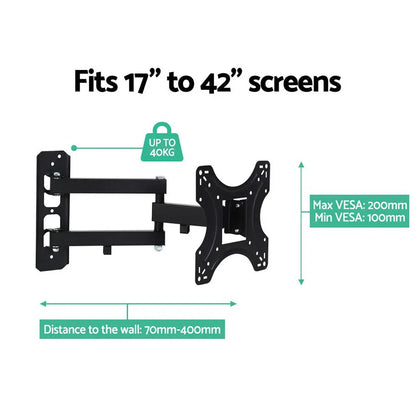 Artiss TV Wall Mount Bracket for 17"-42" LED LCD TVs Full Motion Strong Arms - Mekamart Australia