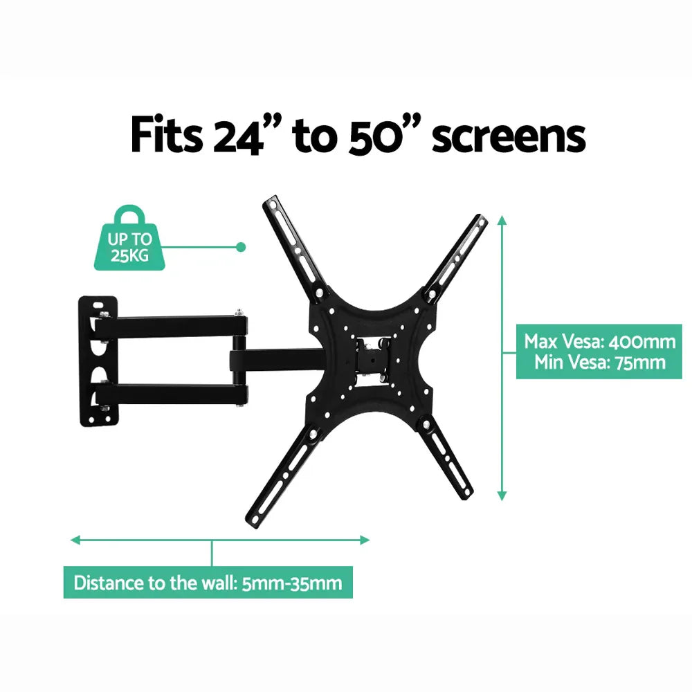 Artiss TV Wall Mount Bracket for 24"-50" LED LCD TVs Full Motion Strong Arms - Mekamart Australia