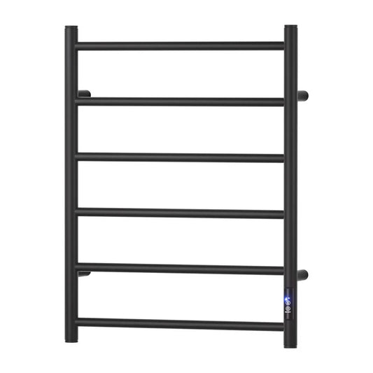 Devanti Heated Towel Rail 6 Round Bars with Timer Electric Heater Warmer Rack - Mekamart Australia