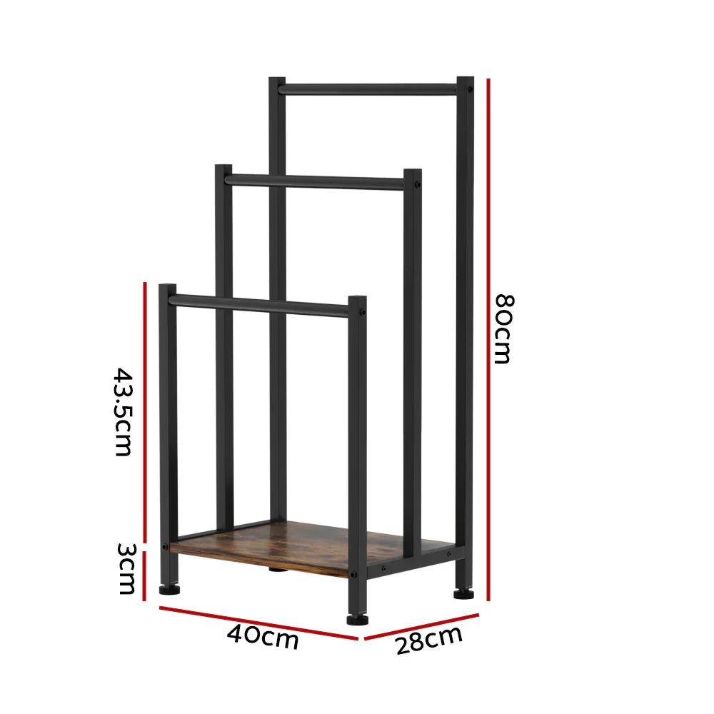 3 Tier Towel Rack Rail Freestanding Holder Bathroom Organizer Laundry Drying Bar - Mekamart Australia
