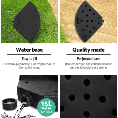 Instahut 3m Outdoor Umbrella w/Base Cantilever Beach Garden Patio Black - Mekamart Australia