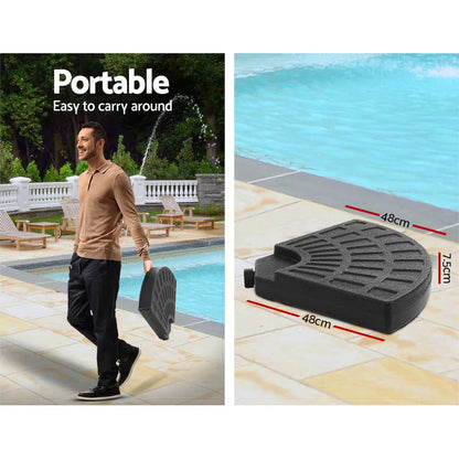 Instahut 3m Outdoor Umbrella w/Base Cantilever Beach Garden Patio Black - Mekamart Australia