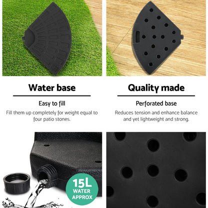 Instahut 3m Outdoor Umbrella w/Base Cantilever Beach Garden Patio Grey - Mekamart Australia