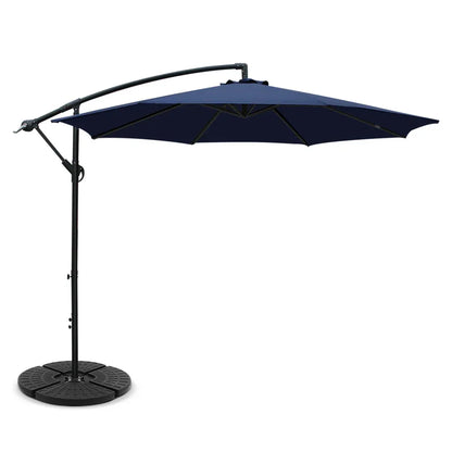 Instahut 3m Outdoor Umbrella w/Base Cantilever Beach Garden Patio Navy - Mekamart Australia