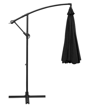 Instahut 3m Outdoor Umbrella Cantilever Beach Garden Patio Black - Mekamart Australia