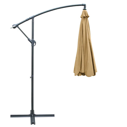 Instahut 3m Outdoor Umbrella Cantilever Garden Beach Patio Beige - Mekamart Australia