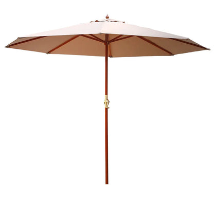 Instahut 3m Outdoor Umbrella Pole Umbrellas Beach Garden Sun Stand Patio Beige - Mekamart Australia