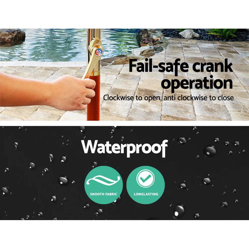 Instahut 3m Outdoor Umbrella Pole Umbrellas Beach Garden Sun Stand Patio Black - Mekamart Australia