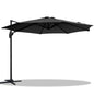 Instahut 3m Outdoor Umbrella Cantilever 360 Degree Tilt Beach Roma Black - Mekamart Australia