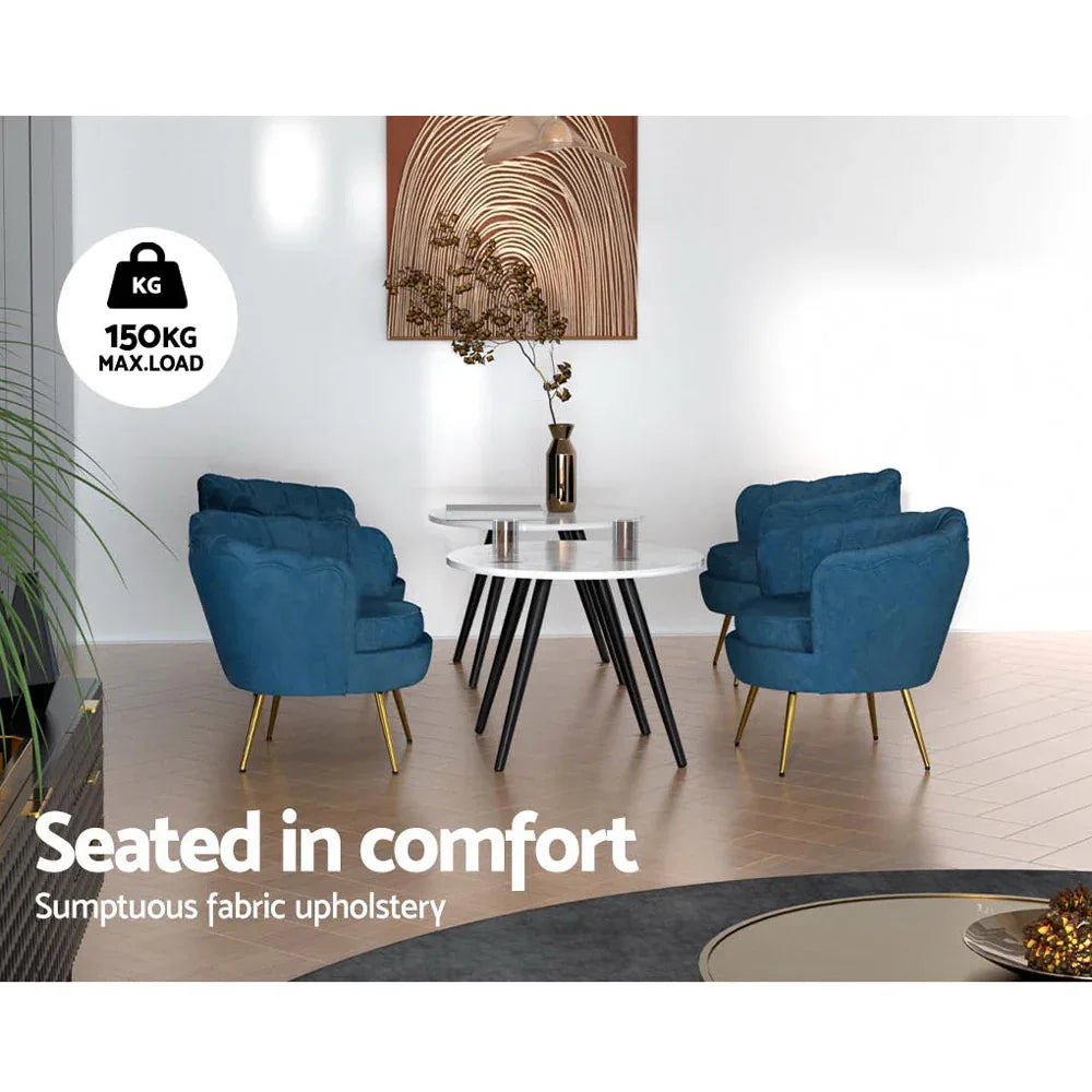 Artiss Armchair Velvet Blue Callista - Mekamart Australia