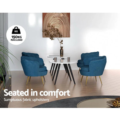 Artiss Armchair Velvet Blue Callista - Mekamart Australia