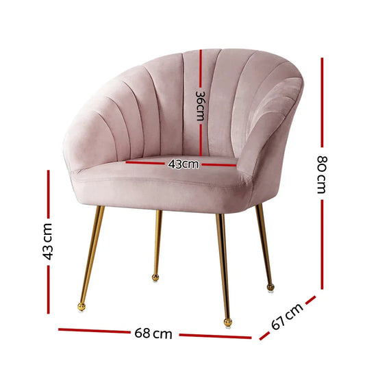 Artiss Armchair Velvet Pink Eloise - Mekamart Australia