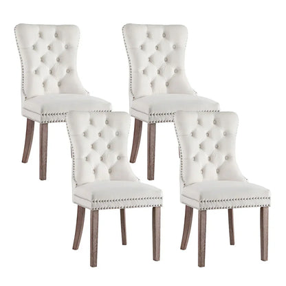 1 Set of 4 Artiss Dining Chairs Beige Velvet - Mekamart Australia