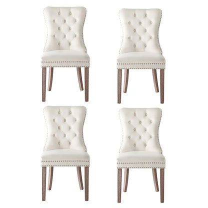 1 Set of 4 Artiss Dining Chairs Beige Velvet - Mekamart Australia