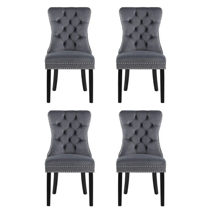 1 Set of 4 Artiss Dining Chairs Grey Velvet - Mekamart Australia