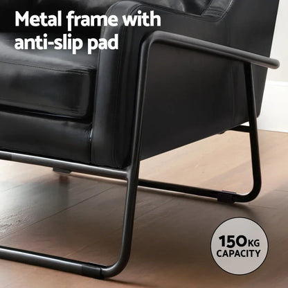 Artiss Armchair Accent Chair PU Leather Wingback Black - Mekamart Australia