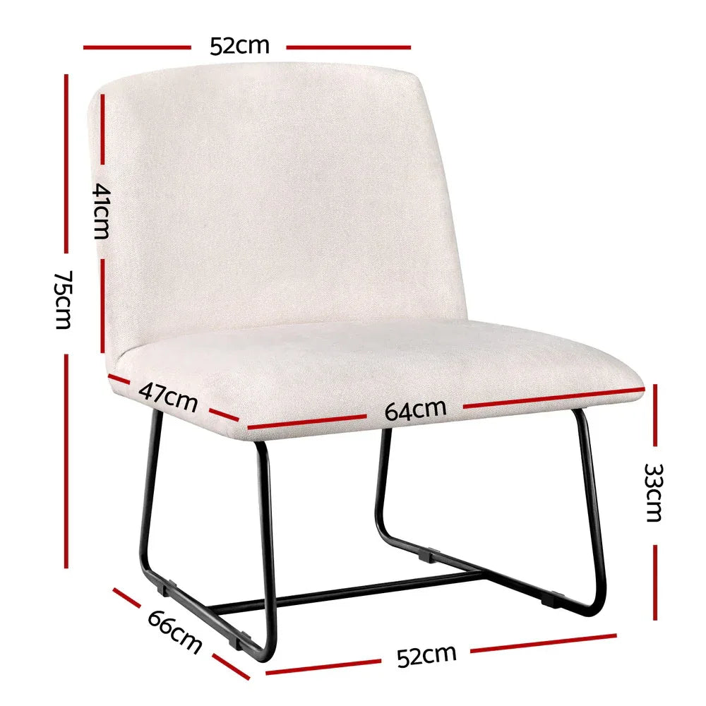 Artiss Accent Chair Armchair Cross Leg Beige - Mekamart Australia
