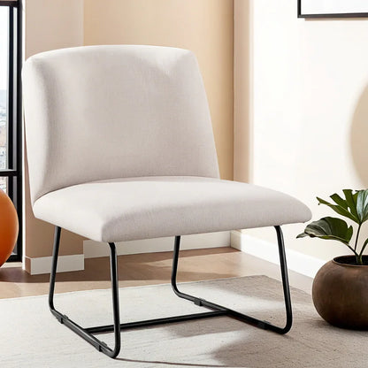 Artiss Accent Chair Armchair Cross Leg Beige - Mekamart Australia