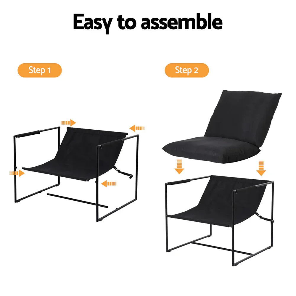 Artiss Armchair Lounge Chair Sling Black - Mekamart Australia