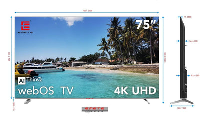 EMETE 75″ Frameless UHD Smart WebOS TV - Mekamart Australia