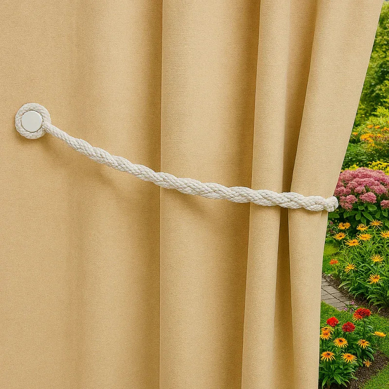 Magnetic weaved rope tieback White - Mekamart Australia