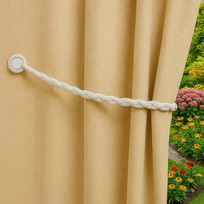 Magnetic weaved rope tieback White - Mekamart Australia