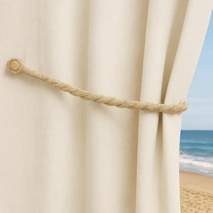 Magnetic weaved rope tieback Cream - Mekamart Australia