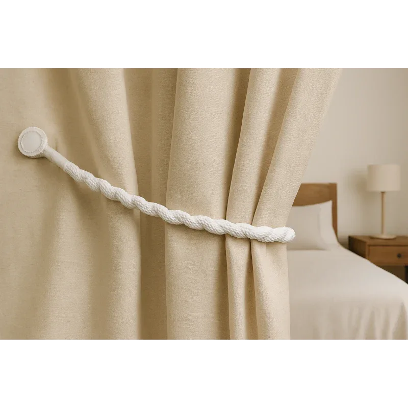 Magnetic weaved rope tieback Off White - Mekamart Australia