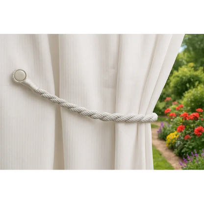 Magnetic weaved rope tieback Beige - Mekamart Australia