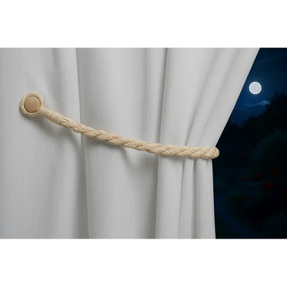 Magnetic weaved rope tieback Linen - Mekamart Australia