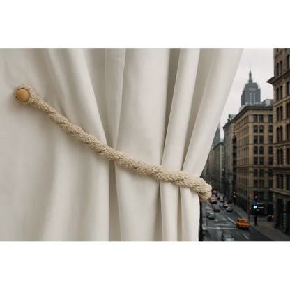 Magnetic weaved rope tieback Linen - Mekamart Australia