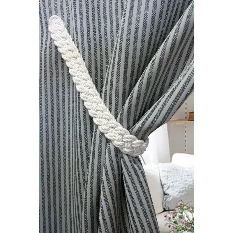Ecru white rustique braided magnetic tieback - Mekamart Australia