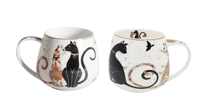 Cat Couple 400ml Mugs – Set of 2 - Mekamart Australia