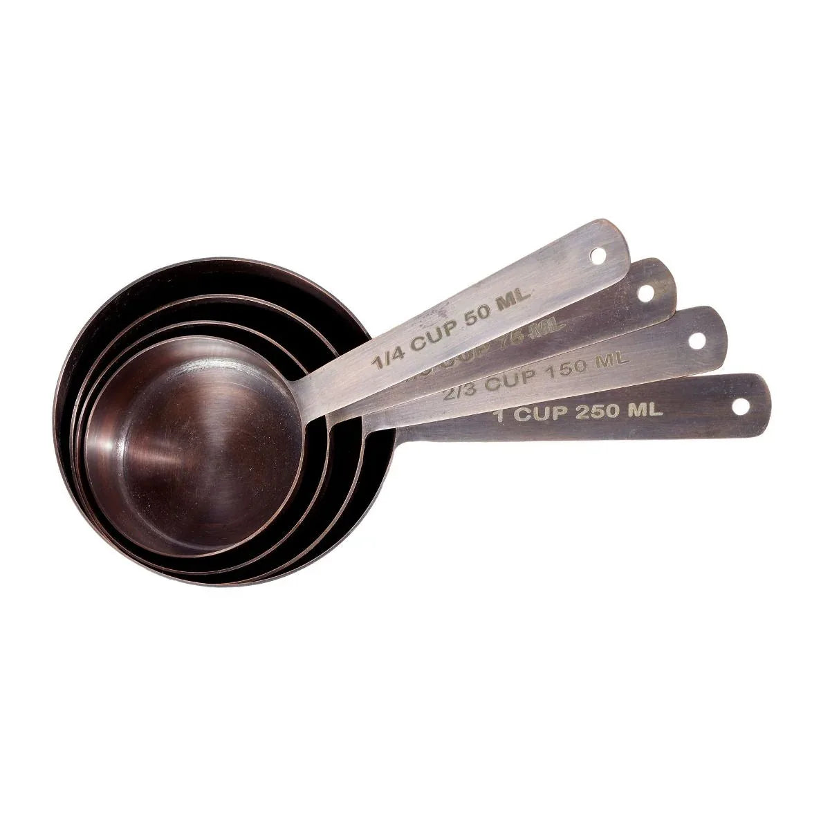 Vintage Elegance: Antique Copper Stainless Steel Measuring Cup Set - Mekamart Australia