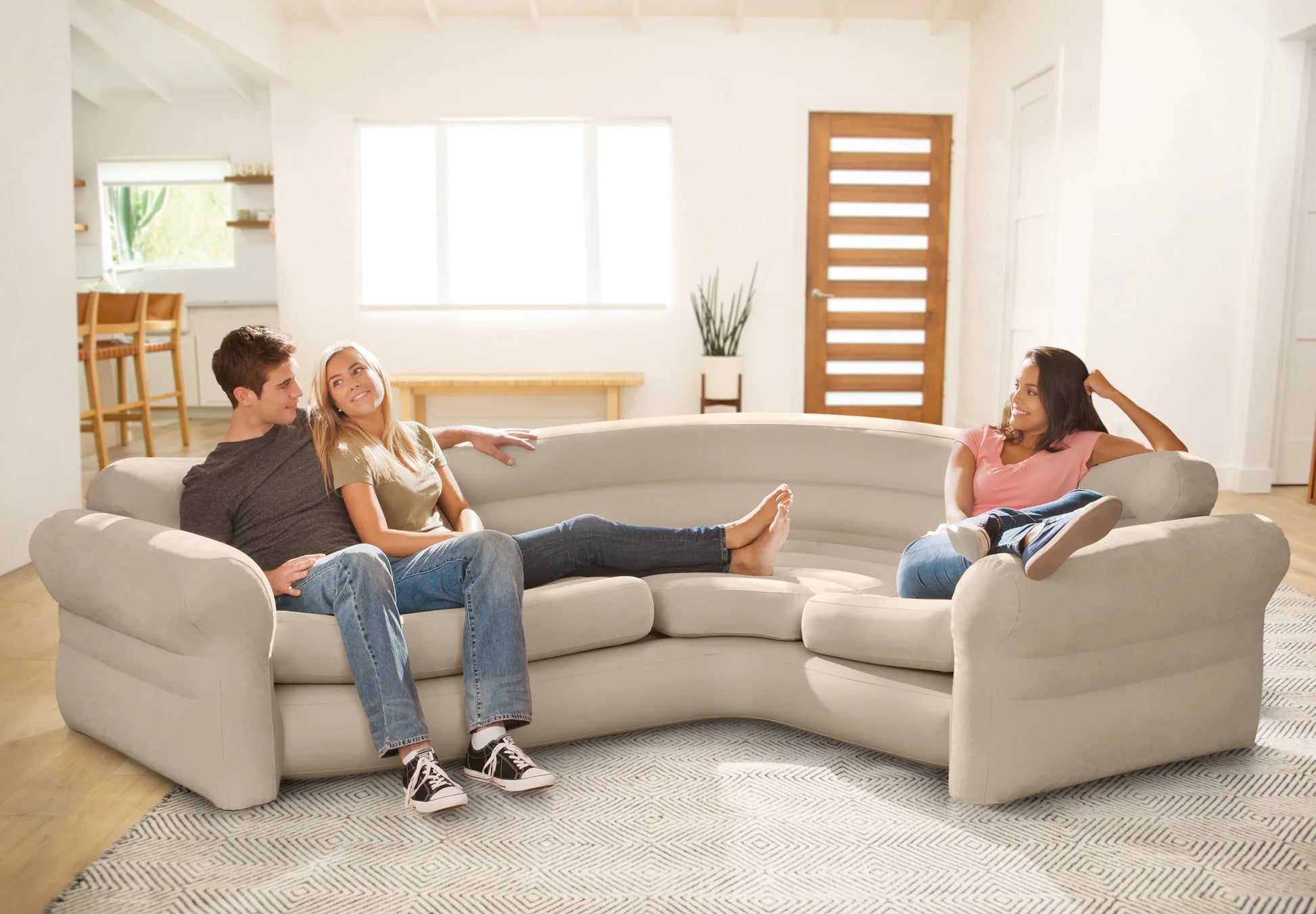 Intex Corner Sofa L-Shaped Inflatable Couch 68575 - Mekamart Australia