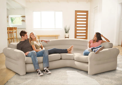 Intex Corner Sofa L-Shaped Inflatable Couch 68575 - Mekamart Australia