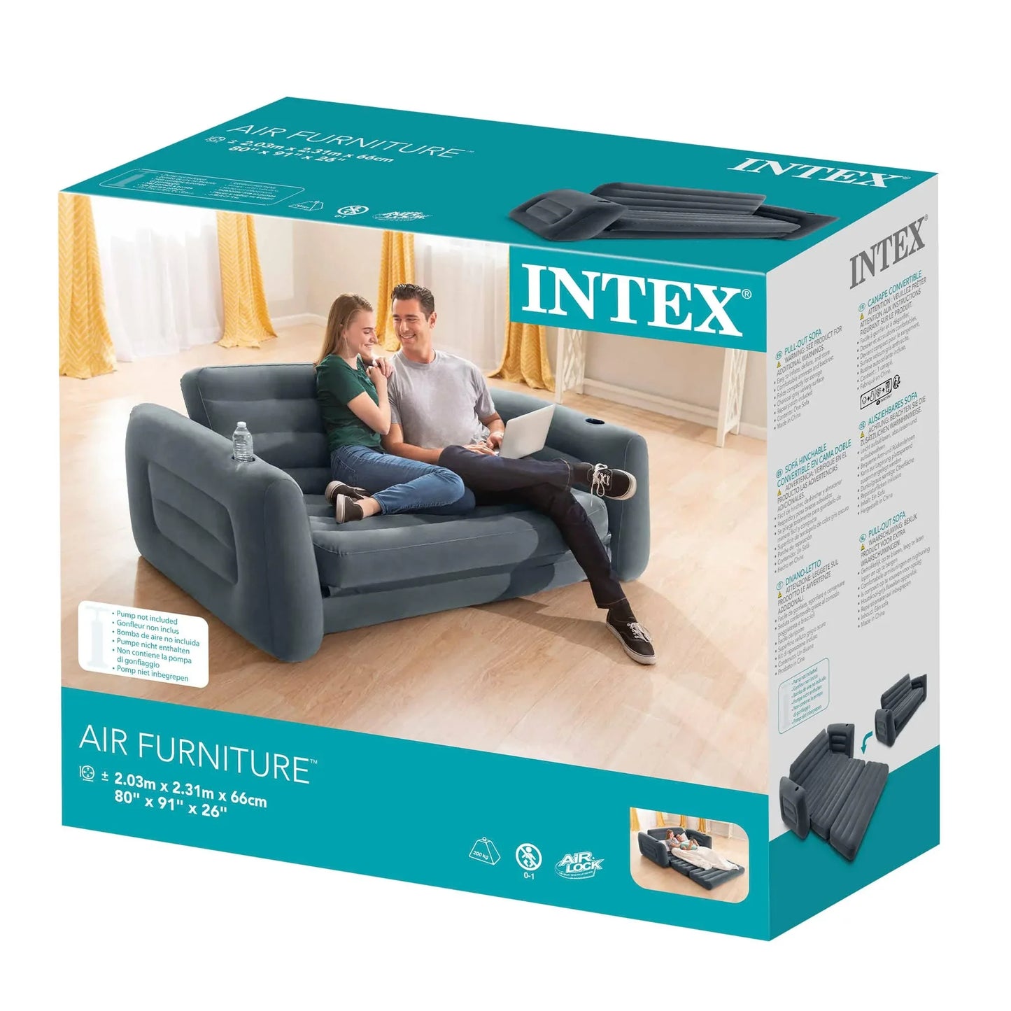 Intex Pull Out Sofa Queen Bed 66552 - Mekamart Australia