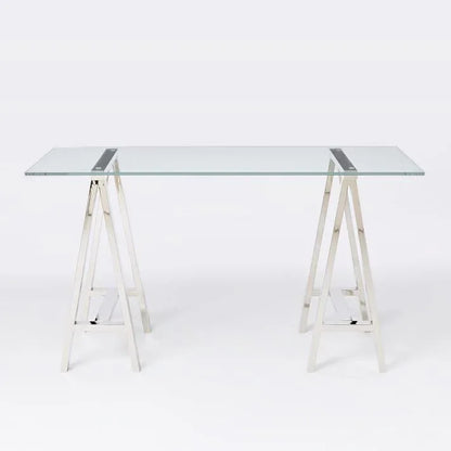 Stainless Steel & Glass Venus Office Desk Table - Mekamart Australia