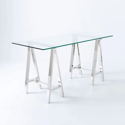 Stainless Steel & Glass Venus Office Desk Table - Mekamart Australia