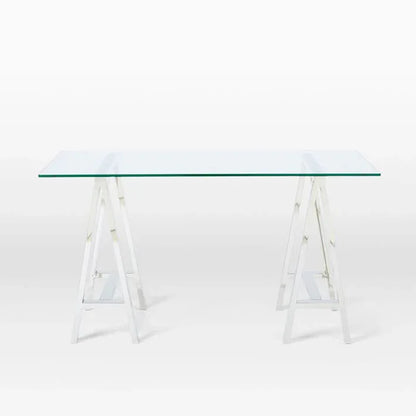 Stainless Steel & Glass Venus Office Desk Table - Mekamart Australia