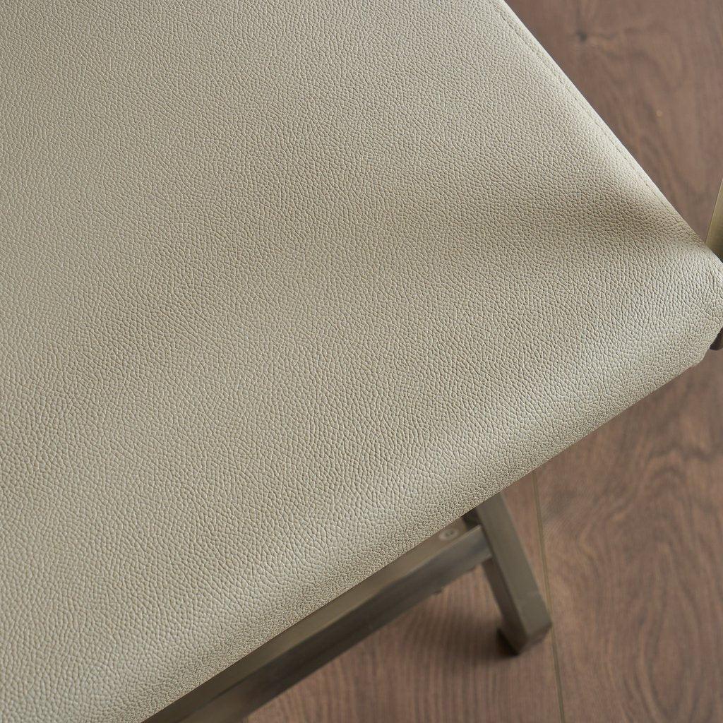 Rocklin Steel & Bonded Leather Director chair Armchair in White - Mekamart Australia