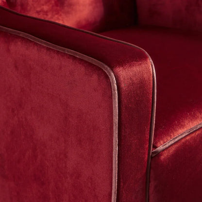 Lara Two Tone Tufted Garnet New Velvet Club Armchair - Mekamart Australia