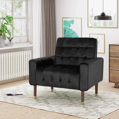 Lewisham Black Tufted Velvet Armchair - Mekamart Australia
