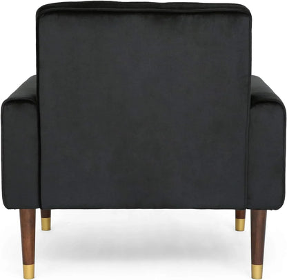 Lewisham Black Tufted Velvet Armchair - Mekamart Australia