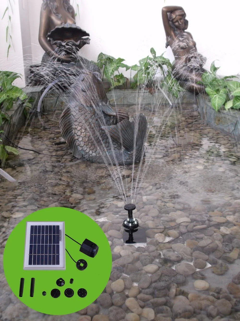 Samland 6V 200LPH Solar Pump with Battery Backup Panel for Small Pond Fountain Feature - Mekamart Australia