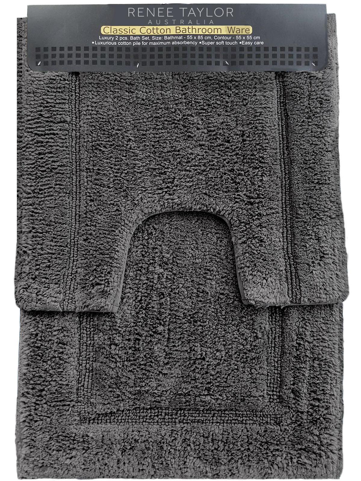 2 Piece 2200 GSM Tufted Nickel Bath Mat Set by Renee Taylor - Mekamart Australia