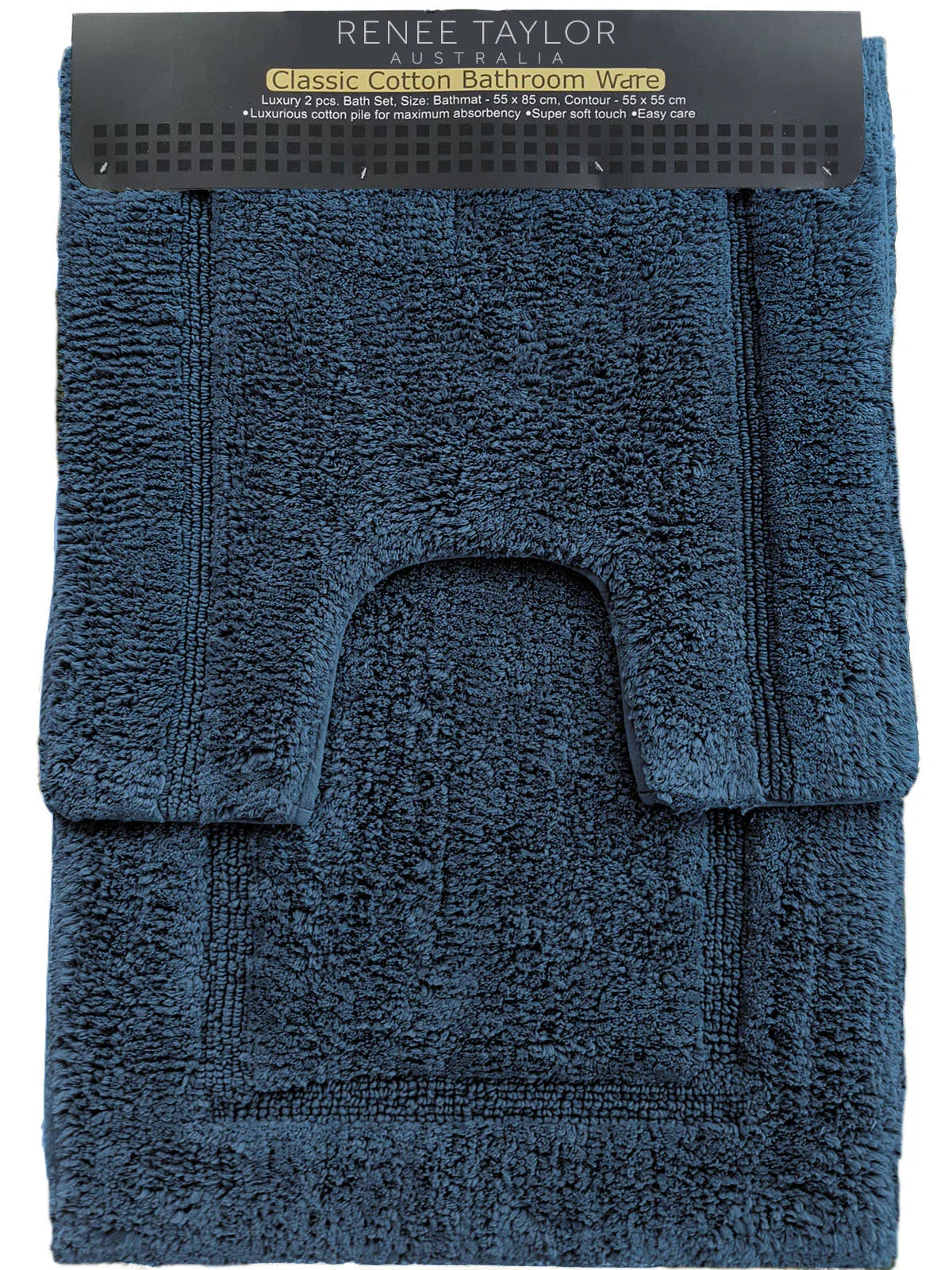 2 Piece 2200 GSM Tufted Blue Mirage Bath Mat Set by Renee Taylor - Mekamart Australia